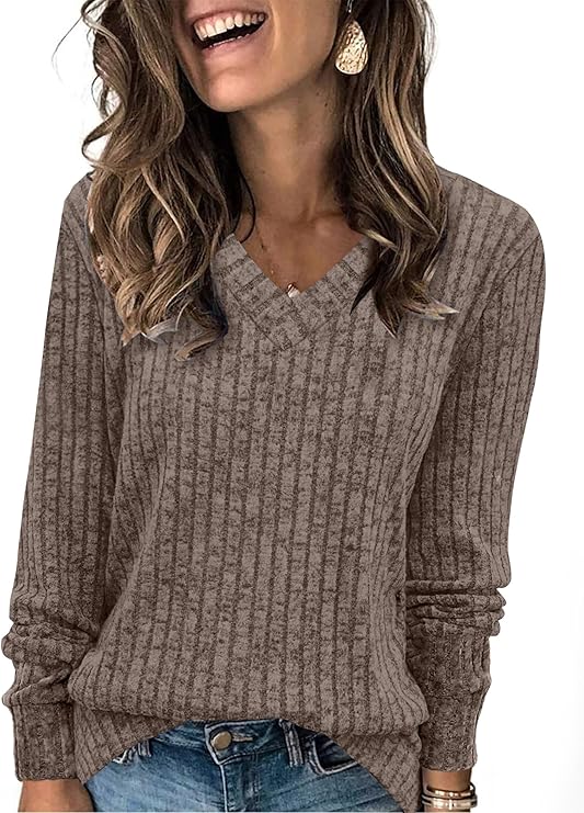 v neck long sleeve shirt for women